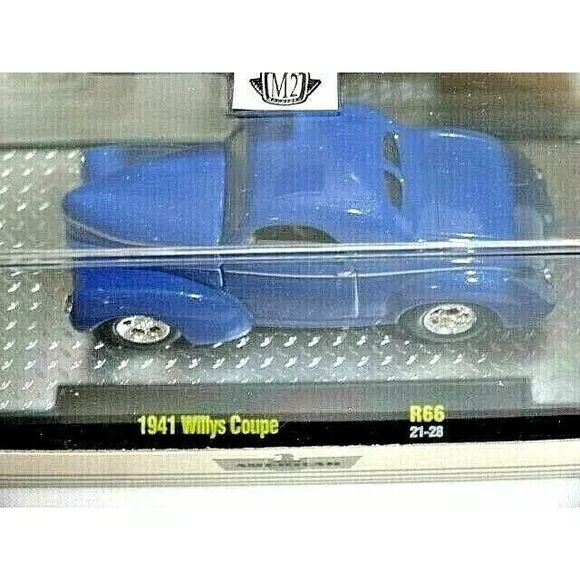 M2 Americar 1941 Willys Coupe Blue Vintage Car Toy 1:64 Diecast Clear Case Gift - Picture 3 of 3